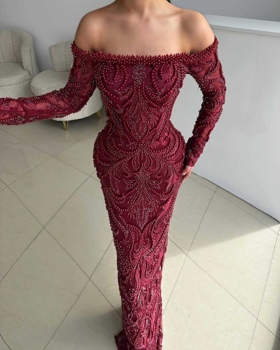 Elegant Exclusive Luxury Evening Gowns 2025 Custom Made Long Sleeve Mermaid Prom Party Dresses For Unforgettable Moments vestido de novia