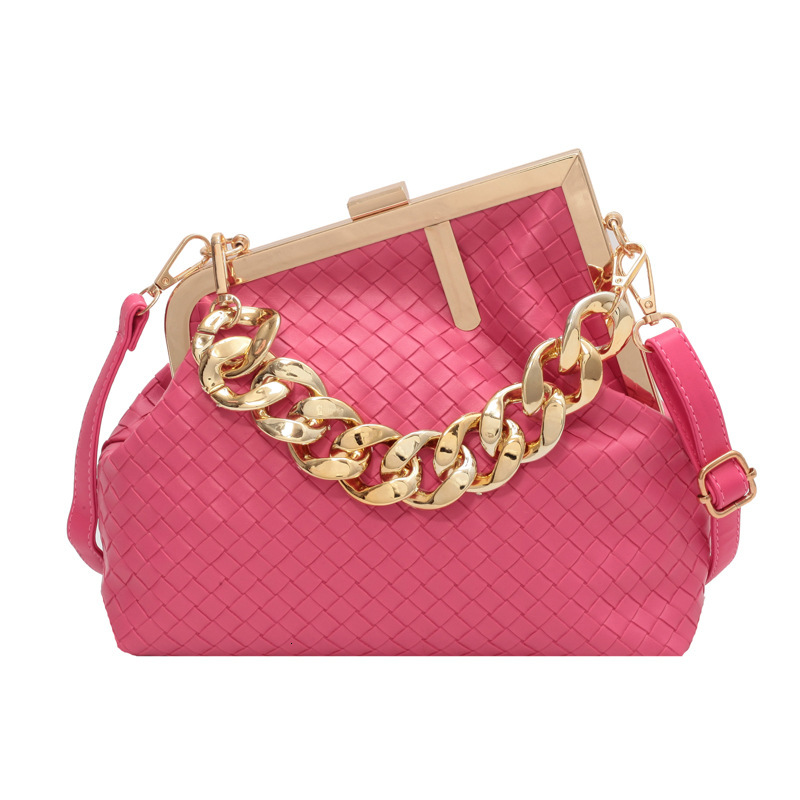 Luxury Brand Designer Bag Women's Bag 2022 New Fashion Pleated Metal Clip Chain Small Square Bag Versatile Shoulder Crossbody Bag Trendy