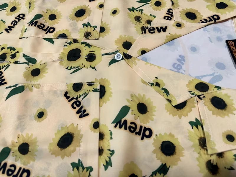 DREW HOUSE Sunflower shirt men's trend Loose couple Hawaiian half-sleeved floral shirts
