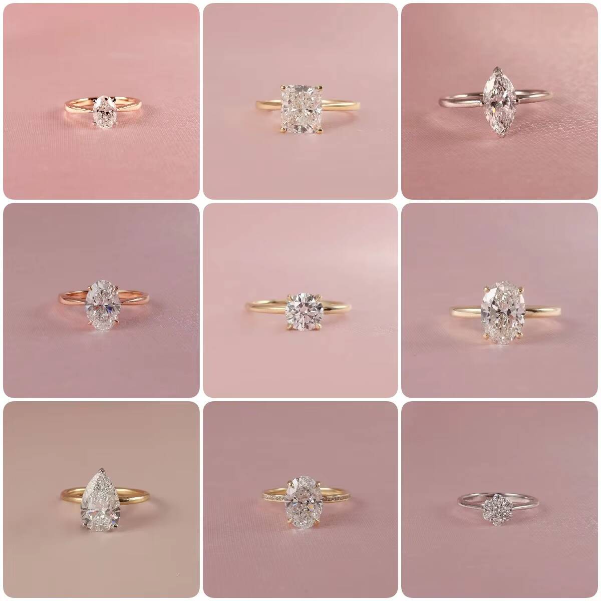 Emerald Cut Lab Diamond Engagement Rings 10K 14K 18K Solid Gold Elegant 4carats Diamond Wedding Rings for Women