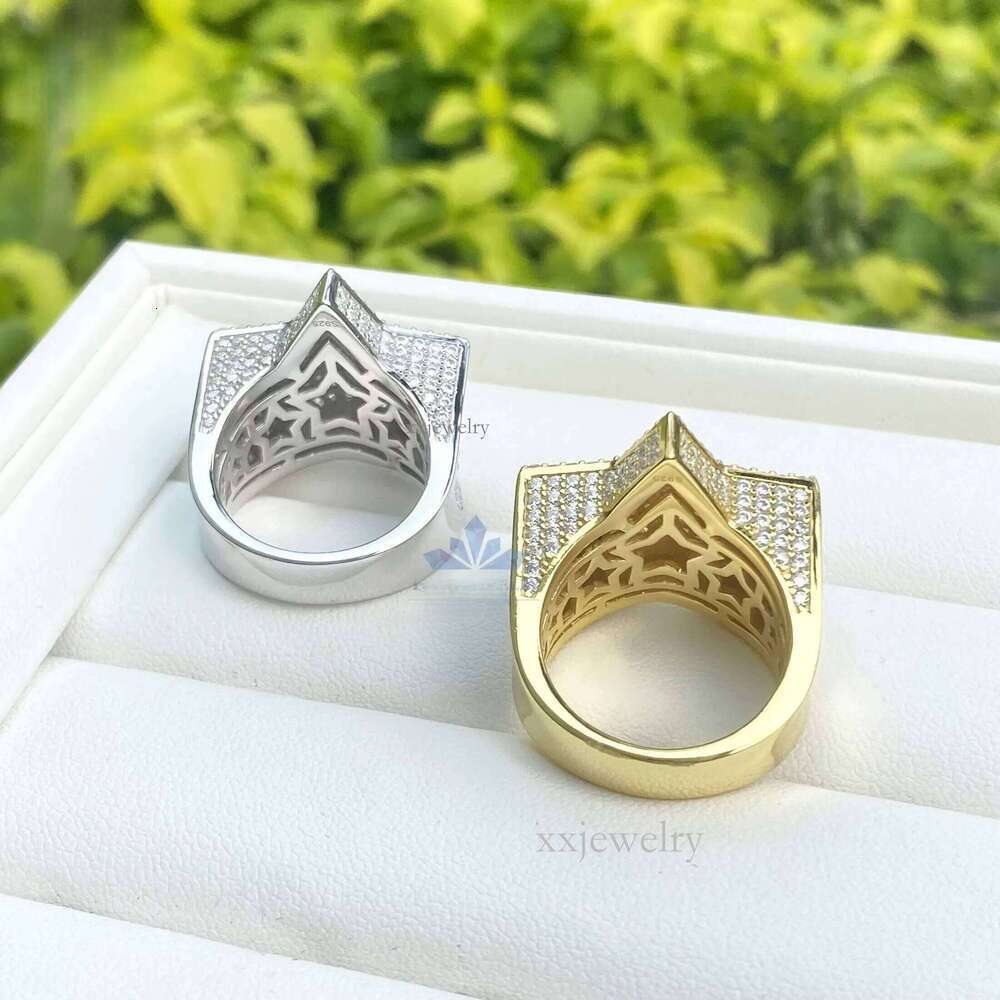 Wholesale Price VVS Dia Hip Hop Ring Sterling Sier Ice Out Moissanite Star Finger Band Men Rings