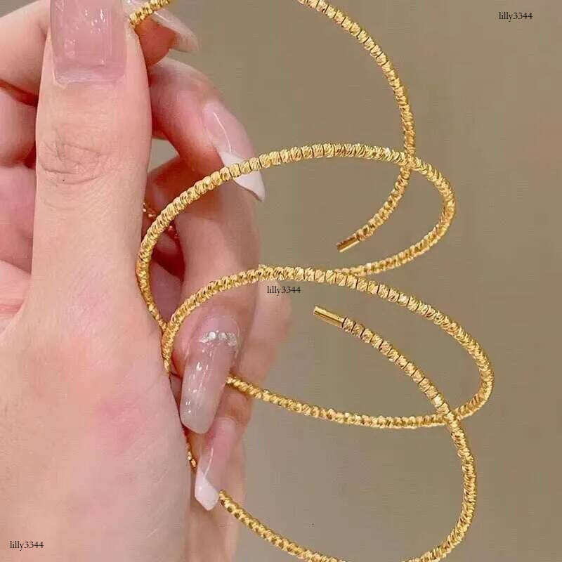 DHCollections Pulseiras & Bangles Copper Gold Multilayer Bouncy Bead Triple Loop Open Stretch Bracelet