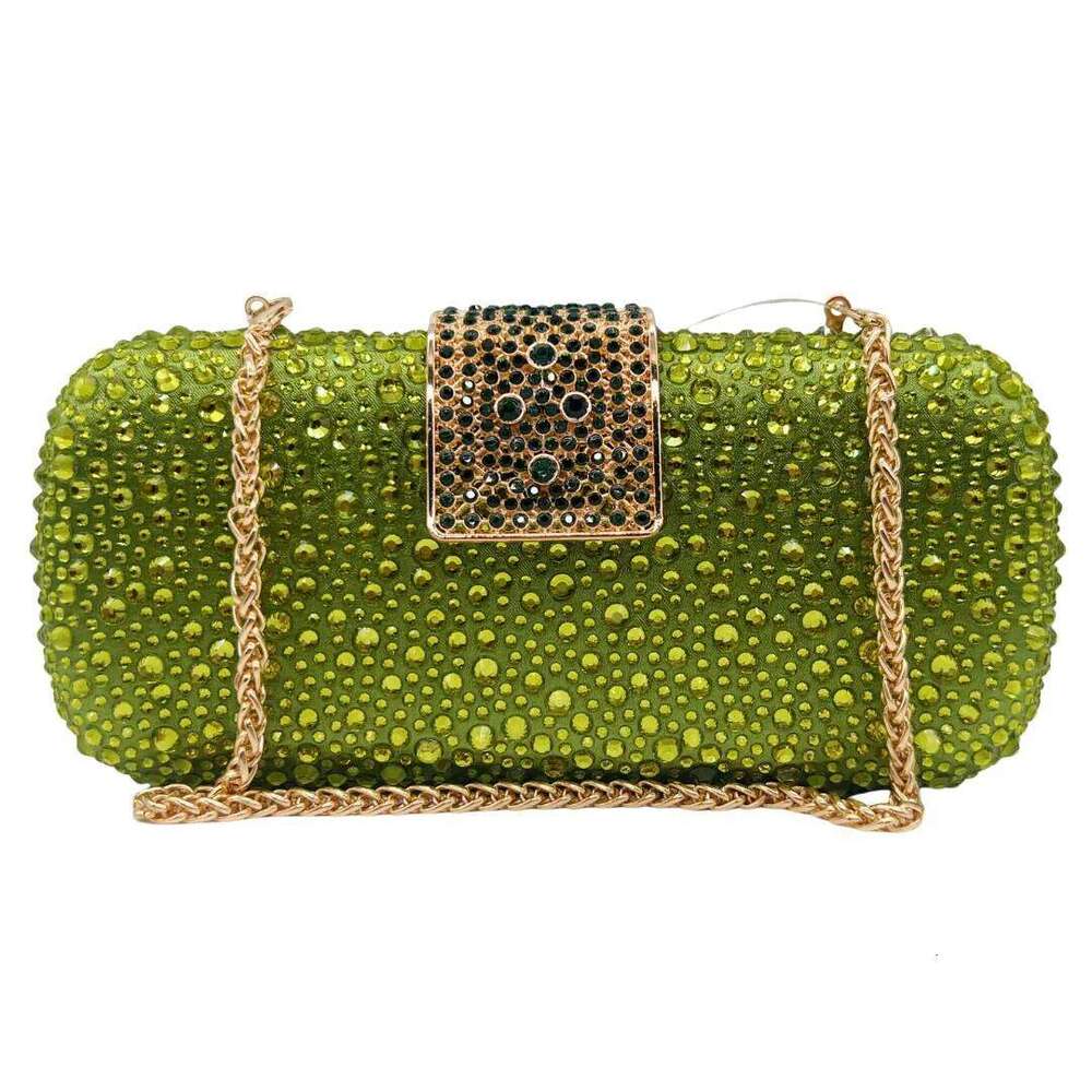 Shining Rhinestones Evening Bag Women Elegant Wedding Bridal Handbags Gold/Rose Red Crystal Party Clutch Purse