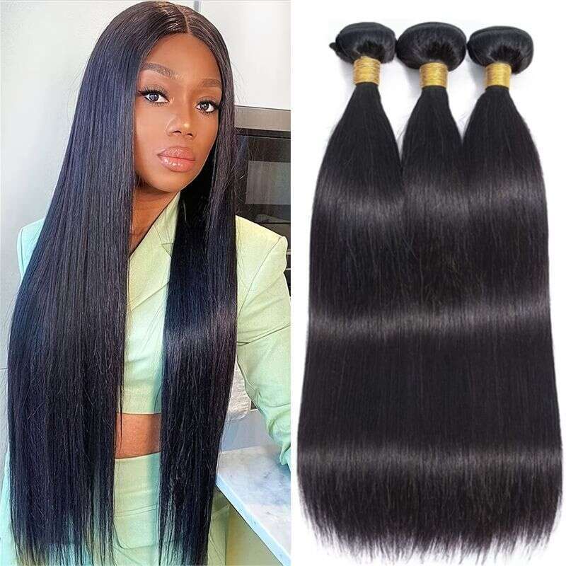 3Pcs Brazilian Human Straight Closed Hair Bundle Spring Three-Piece Combination Set synthetic