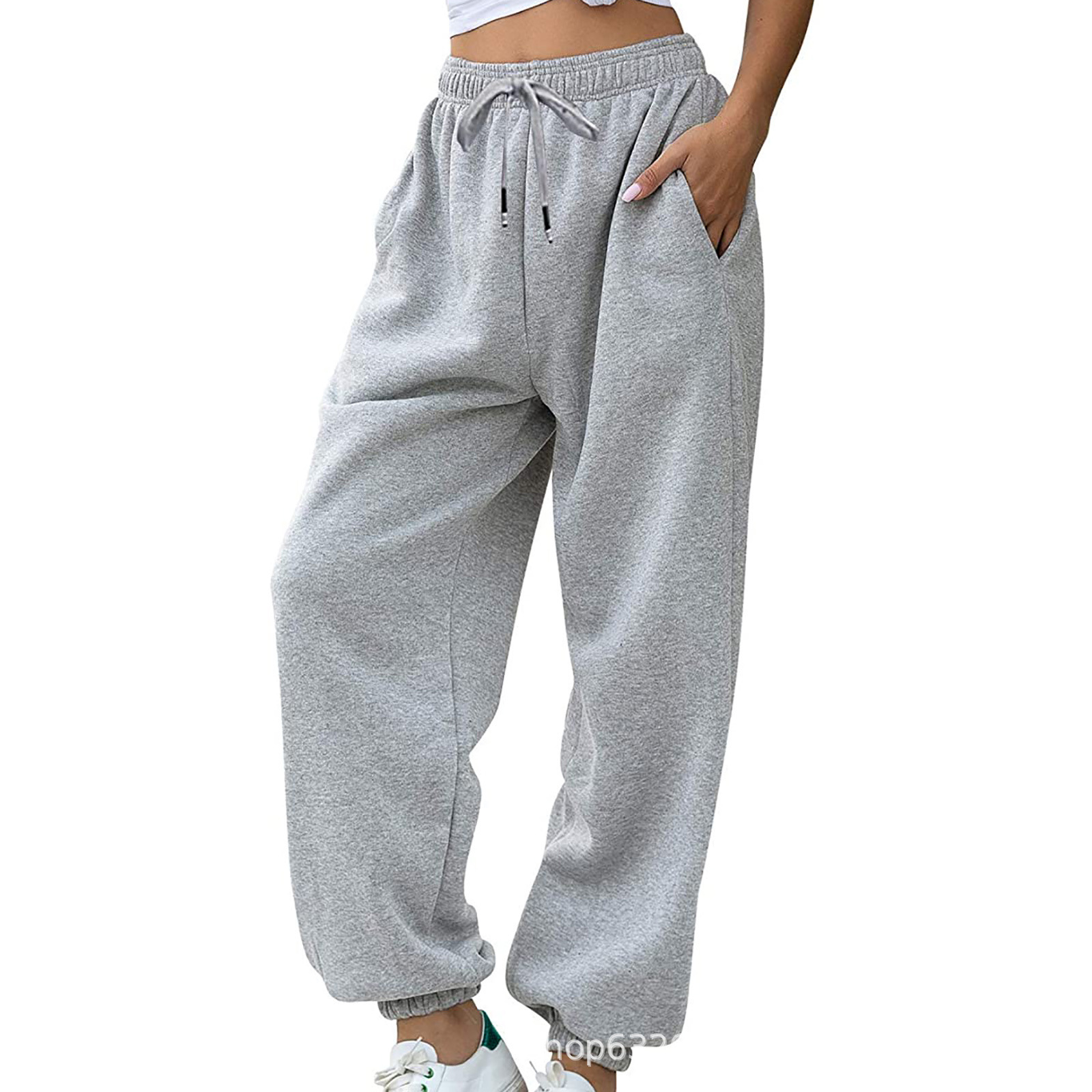 Free shipping designer 2023 Autumn Winter New Women Loose Casual Sports Drawstring WideLeg Jogger Pants High quality clothing