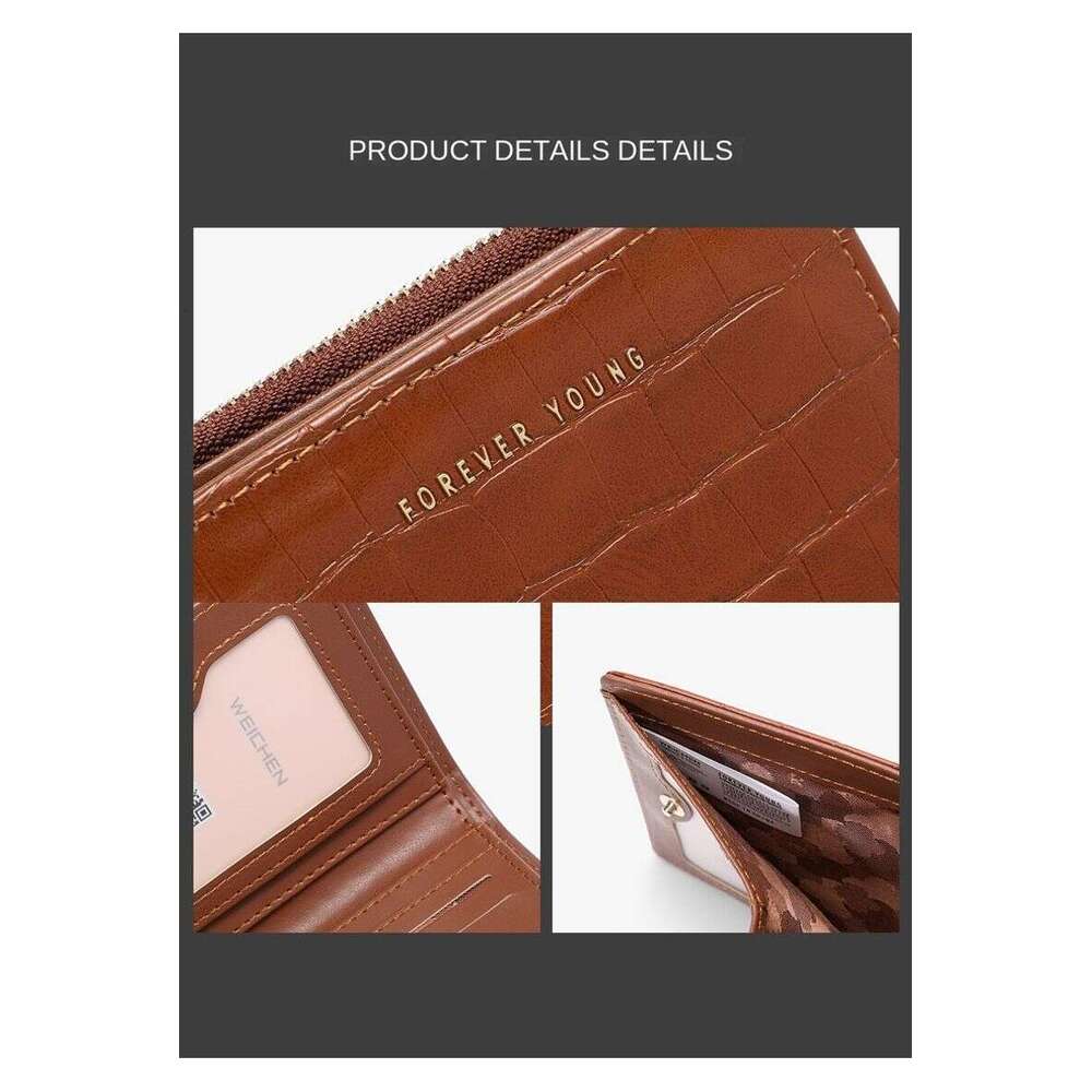 Fashion In Europe And The United States Ins Crocodile Grain Leather Beige Short Wallet Buckle Simple Zip Money Clip Coin Purse~