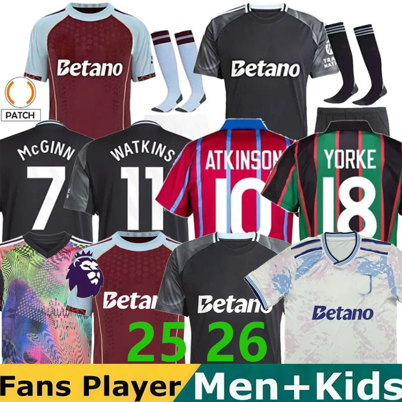 XXXL 4XL Mens top 25 26 Aston goalkeeper BAILEY MALEN soccer jersey home away third 2025 2026 villa McGINN ONANA WATKINS KONSA MARTINEZ Men kids kit football shirt set