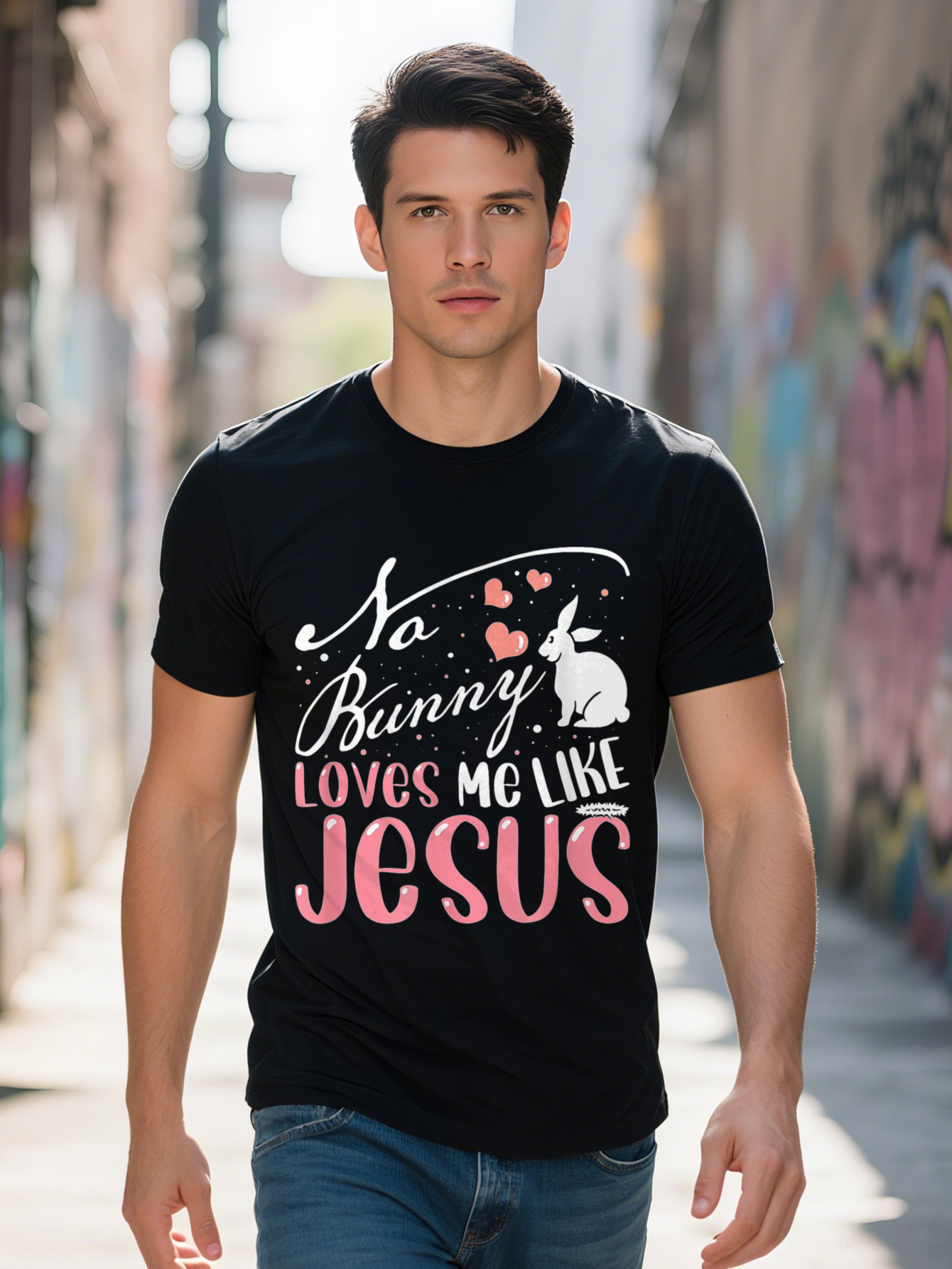 Checkred The Original Love Letters Men s g Cotton T Shirt Black Casual Short Sleeve Tee with No BUNNY Loves Me 9e10b