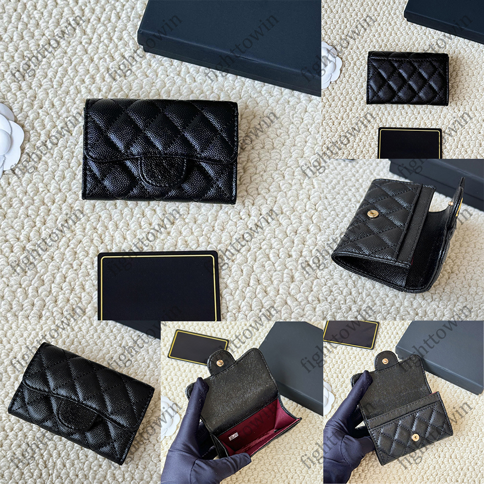 designer wallet crad holder caviar cowhide lambskin classic flap mini passsprt holder versatile coin purse women men wholesale multifunctional multi color wallet