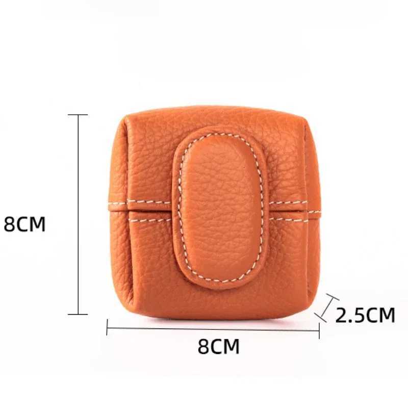 Mini Lychee Pattern Coin Purse Solid Color Buckle Key Earphone Storage Bag Casual Change Pouch for Daily Use G250802