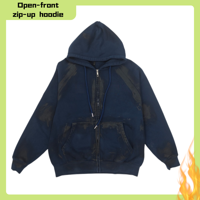 Customizable Zip-Up Hoodie: Warm & Cozy Soft Cotton Blend Sweatshirt Color, pattern, and style can be customized