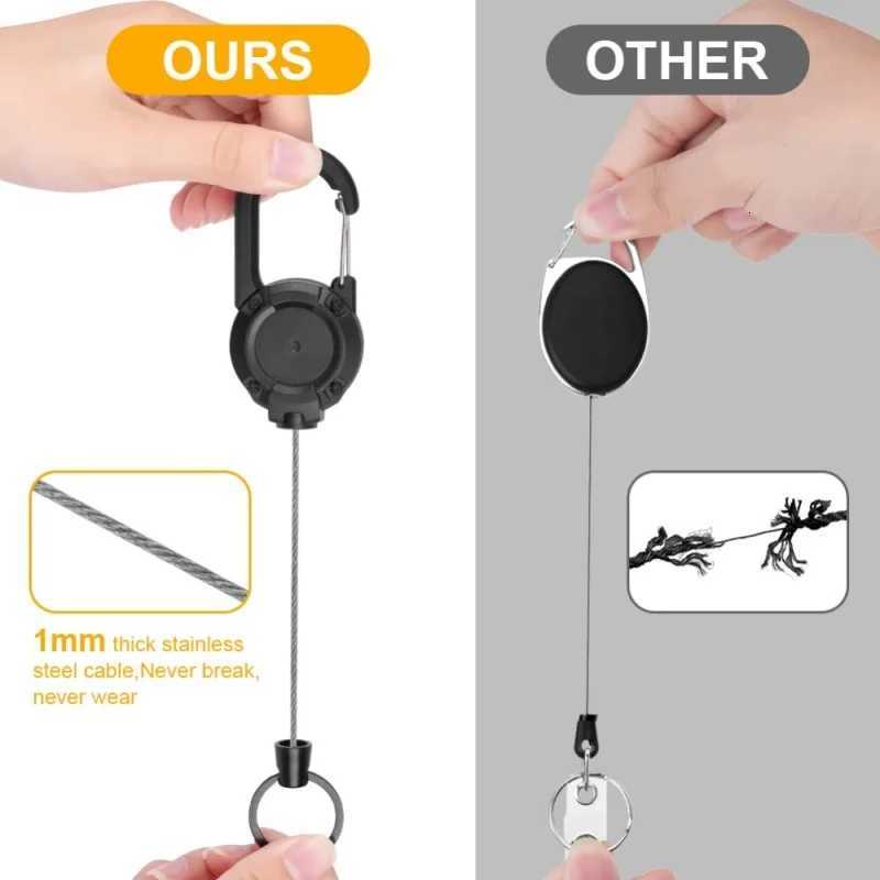 2/4/8pcs Outdoor Retractable Keychain Heavy Duty Carabiner Badge Holder Retractable ID Badge Clip Reel Key Chain for Fishing G250802