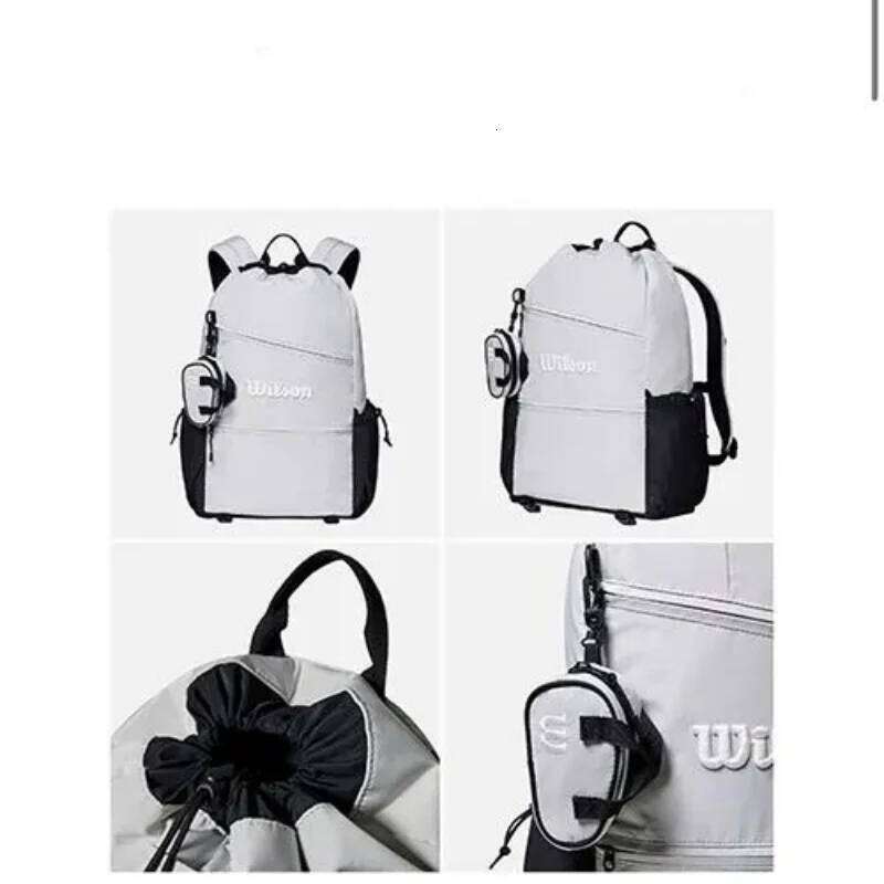 Tennis Racket Large Capacity Badminton Sports Backpack Drawstring Leisure Travel Bag With Mini Pocket for Men