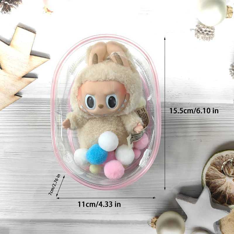 Clear Outdoor Bag Transparent Mini Kawaii Girl Plush Dolls Pouch Case For 15cm-16cm Cartoon Plushy Doll Anime Figure AC Toys GK G250802
