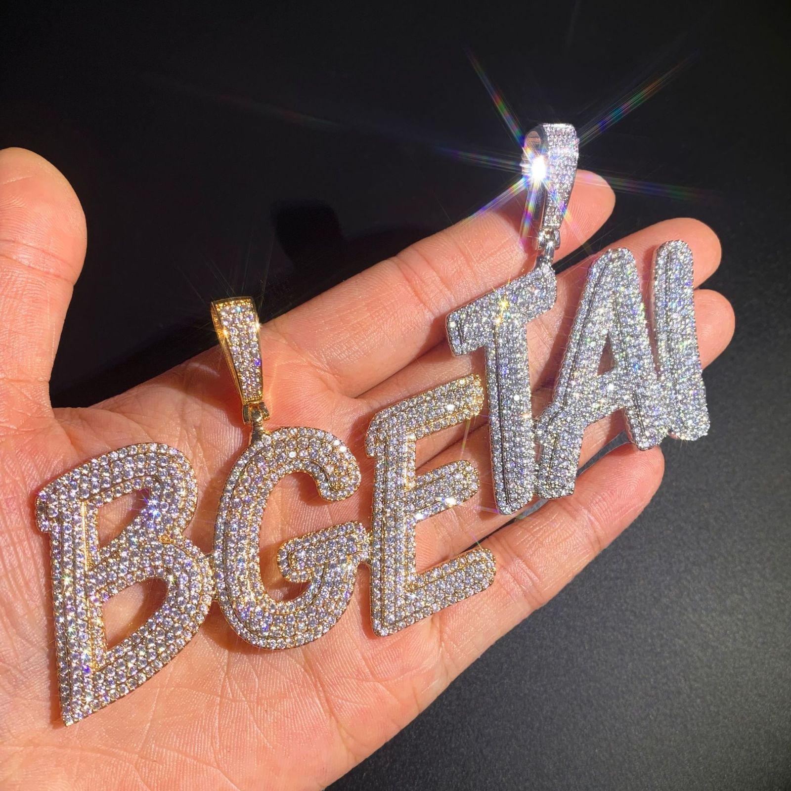 Hip-Hop Tingjie New Dollar Sign Buckle Fat Body Letter DIY Splicing Necklace Fashion Trendy Jewelry250222