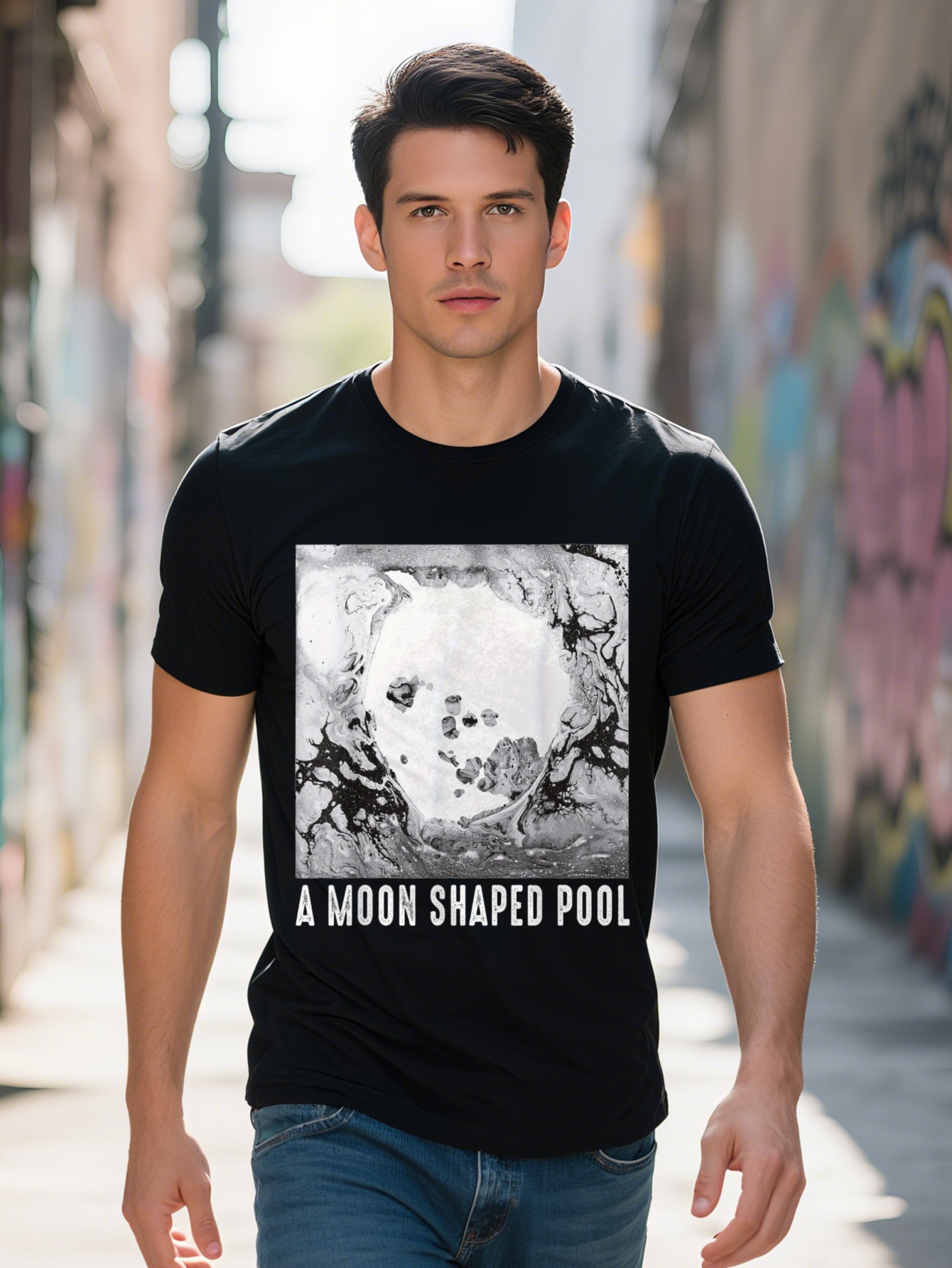 Vintage Radio s Shaped Pool Outfits Moons Music T Shirt, funny graphic tee for men and women, Cotton Breathable