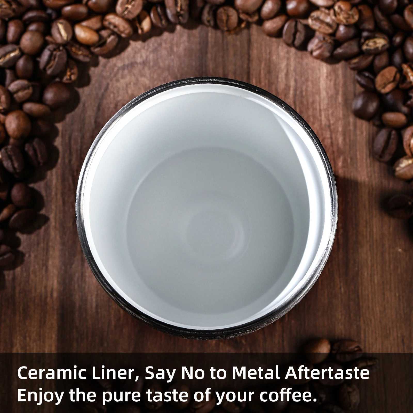 280ml Double Wall Ceramic Travel Mug Insulated Portable Stainless Steel Thermal Cup for Camping Daily Y250802 W260226