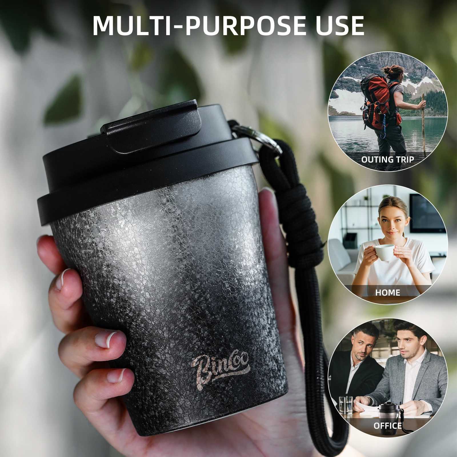 280ml Double Wall Ceramic Travel Mug Insulated Portable Stainless Steel Thermal Cup for Camping Daily Y250802 W260226