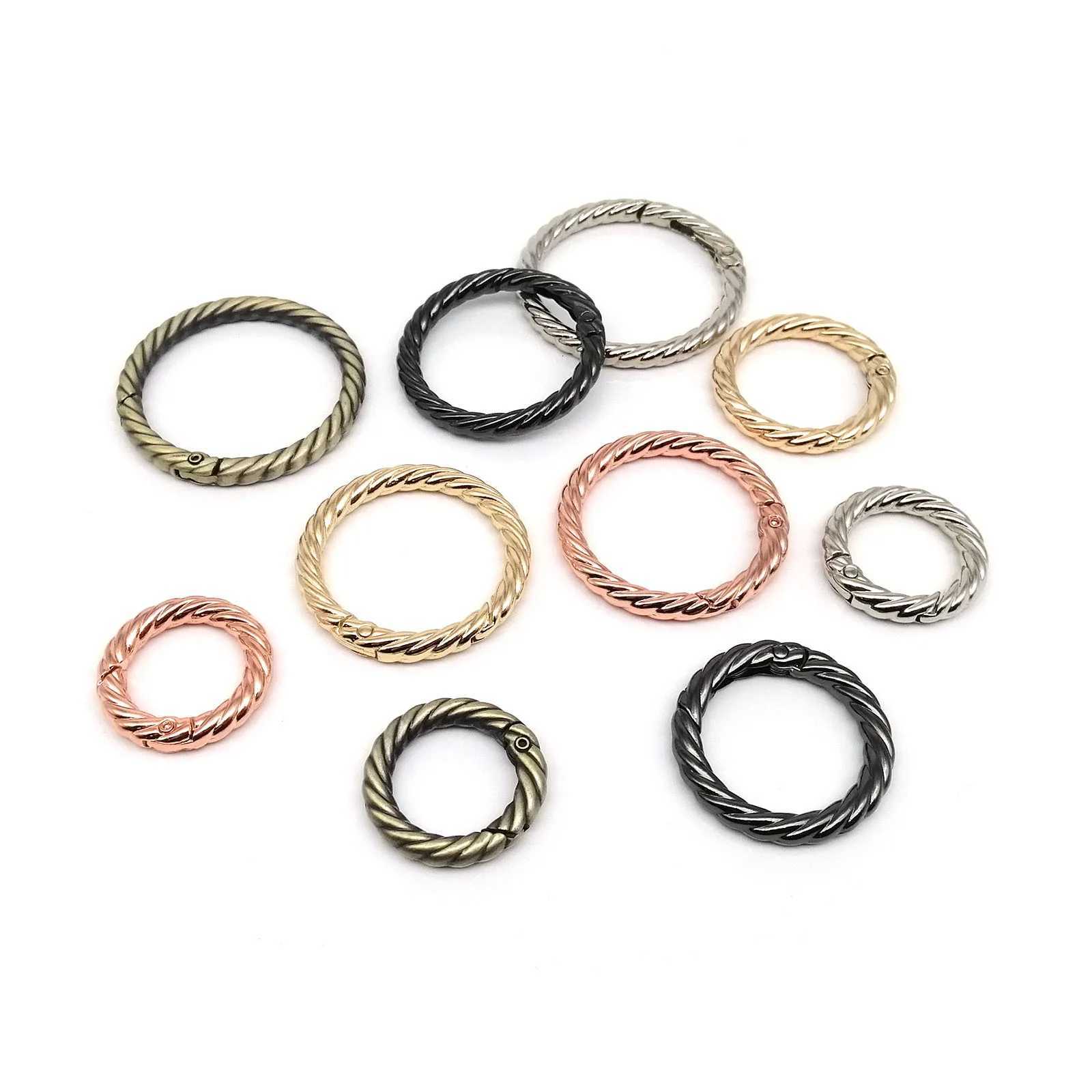 Spring O Ring Open Twist Leather Bag Handbag Belt Strap Buckle Carabiner Connector Key Dog Chain Findings Snap Clip Trigger Hook G250802