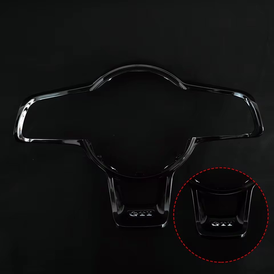 For VW Golf MK7 7.5 R Polo Rline steering wheel Bright black button frame with Old R New R Gti red Gti Logo