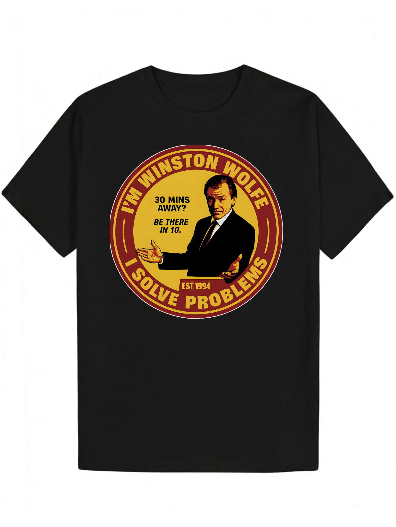 Men's TV Show Graphic "I'm Late to Solve Problems" T-Shirt Lightweight Polyester Shirt Suitable for Fans - Machine Washable Black 