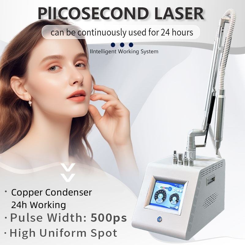 Good Quality Pico Laser Tattoo Removal Machine Q Switched Nd Yag Laser Condenser 24H Working Pigment Eyebrow Eyeline Freckle Removal Skin Color Bright