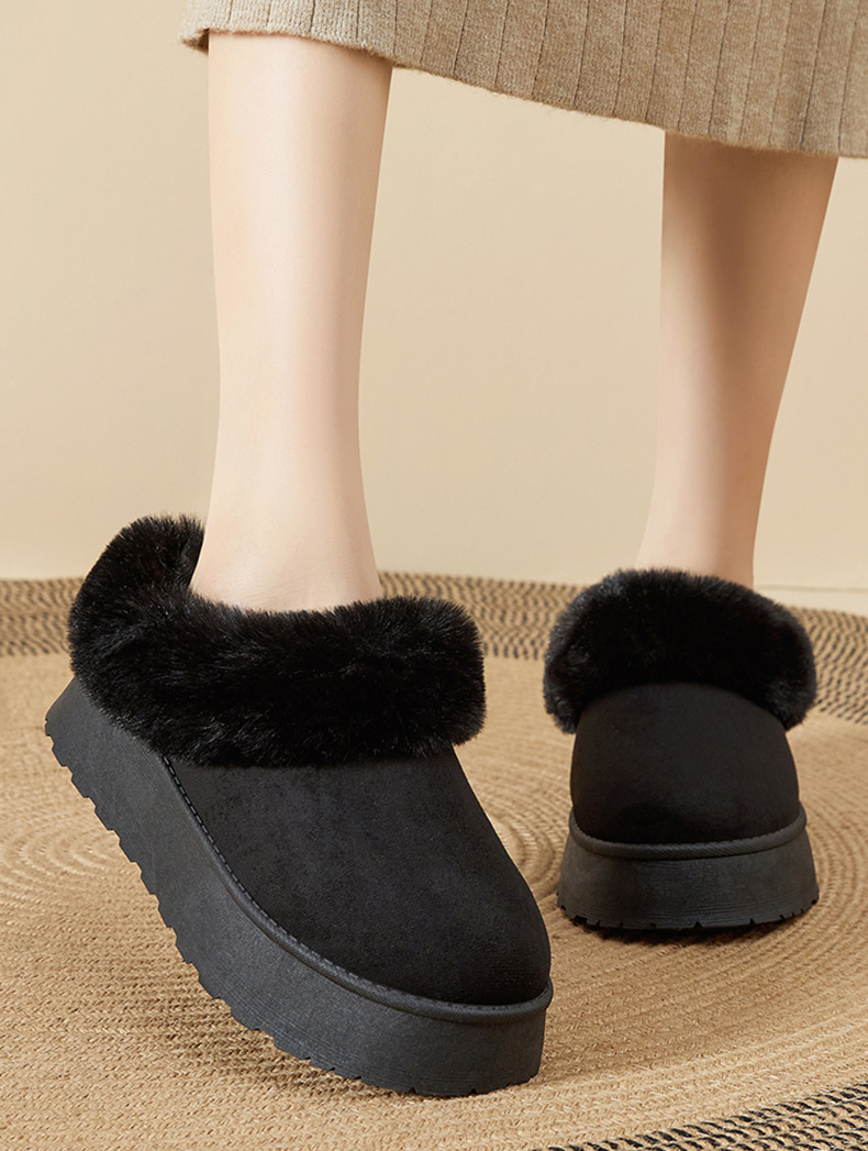 Women's New Styles For Autumn Winter 2025 Snow Boots Leisure And Thick Soled Bread Fleece - Lined Warm Cotton Shoes
