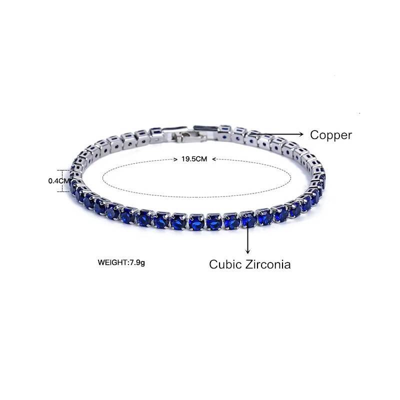 Luxury 4mm Womens Tennis Bracelet Gold Silver Plated Cubic Zirconia Iced out Crystal Diamond Chain Fashion Charm Jewelry