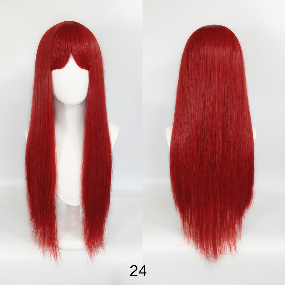 Japanese-style multi-color long straight hair, air-style fringe to shape the face, wig for cosplay, full head coverings