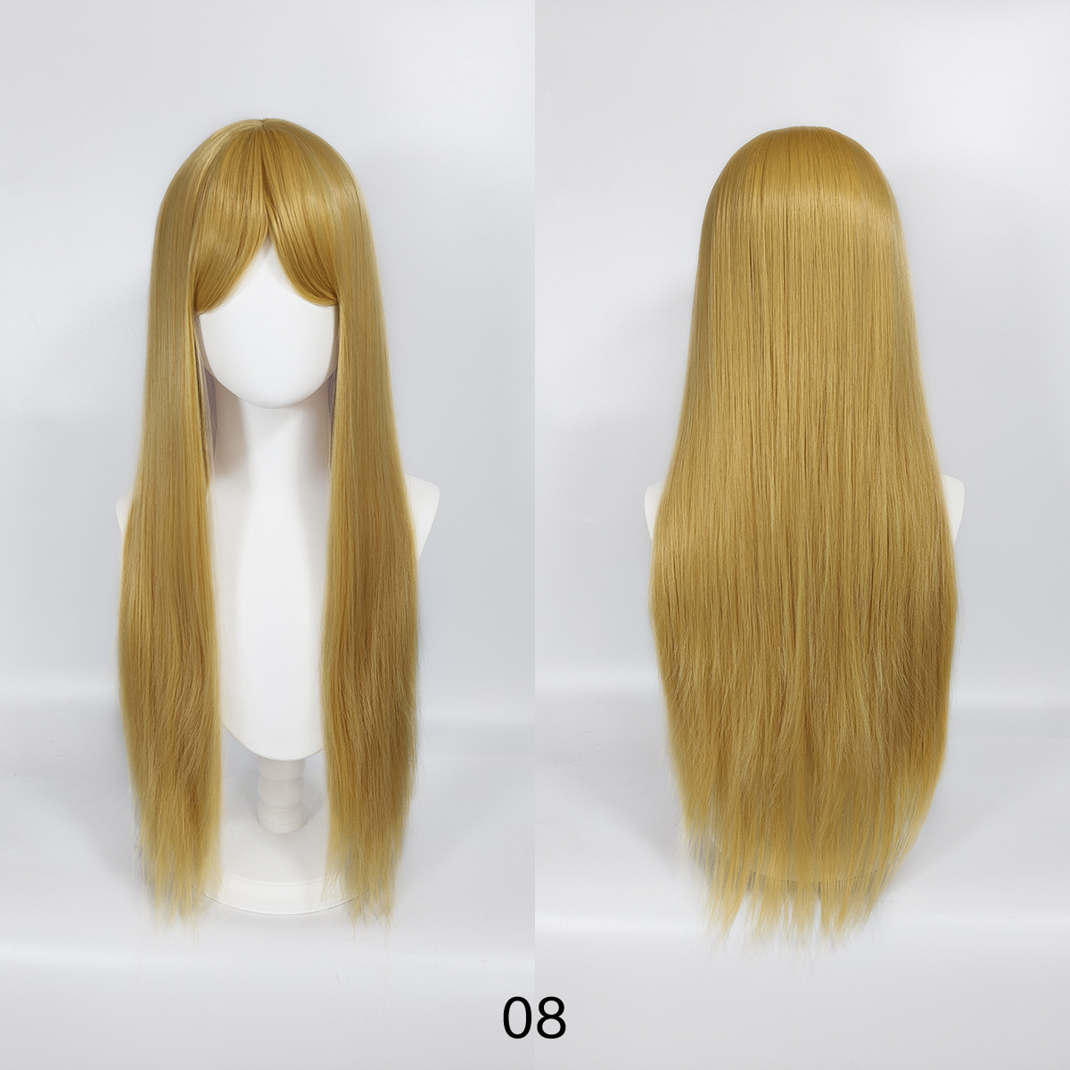 Long straight hair wig - Daily wear cos - Versatile style - Fashionable face-shaping long hair head cover