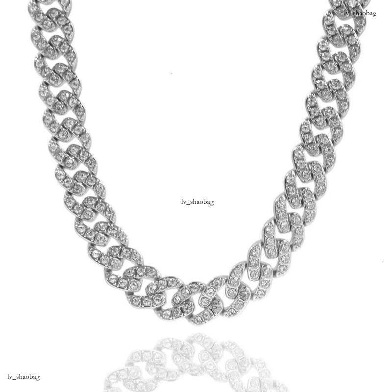 DHCollections 9mm Iced Out Cuban Link Chain Necklace Bracelet Set Hiphop Style Gold Sier Rhinestone Jewellery for men