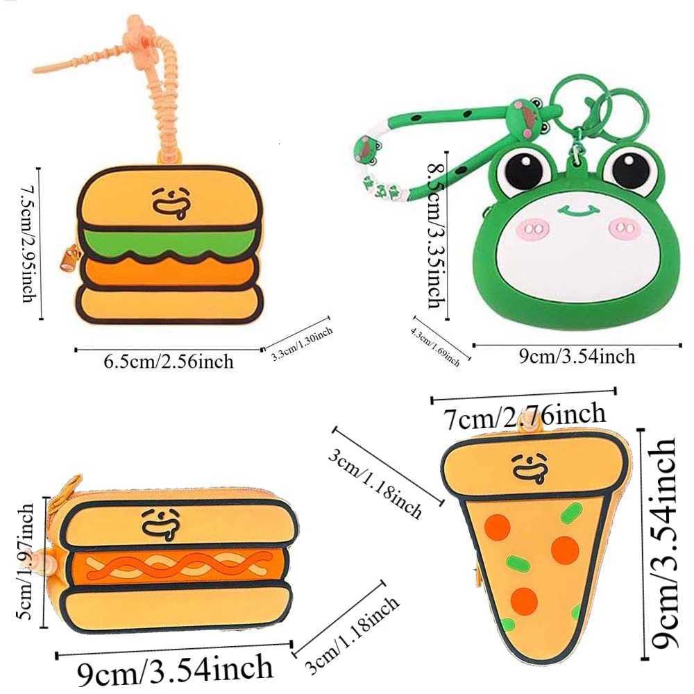Versatile Portable Hamburger Coin Purse Waterproof Hot Dog Cartoon Silicone Wallet Pizza Soft Keychain Earphone Bag Men G250802