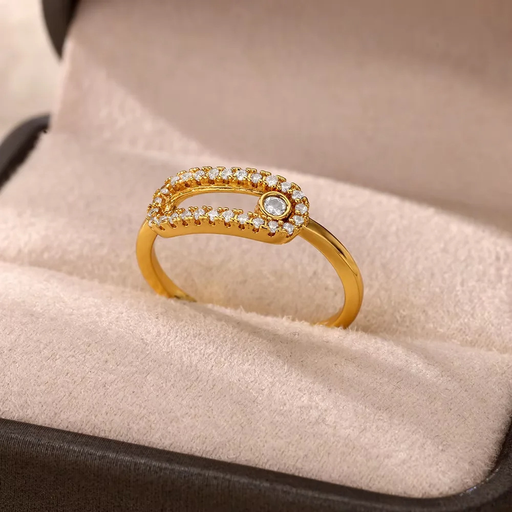 Free Shipping 2025 New Designer Jewelry 18K Gold Plated Full Diamond Titanium Steel Non-fading Open Ring Women Zircon Leaf Ring Women High-end Feel