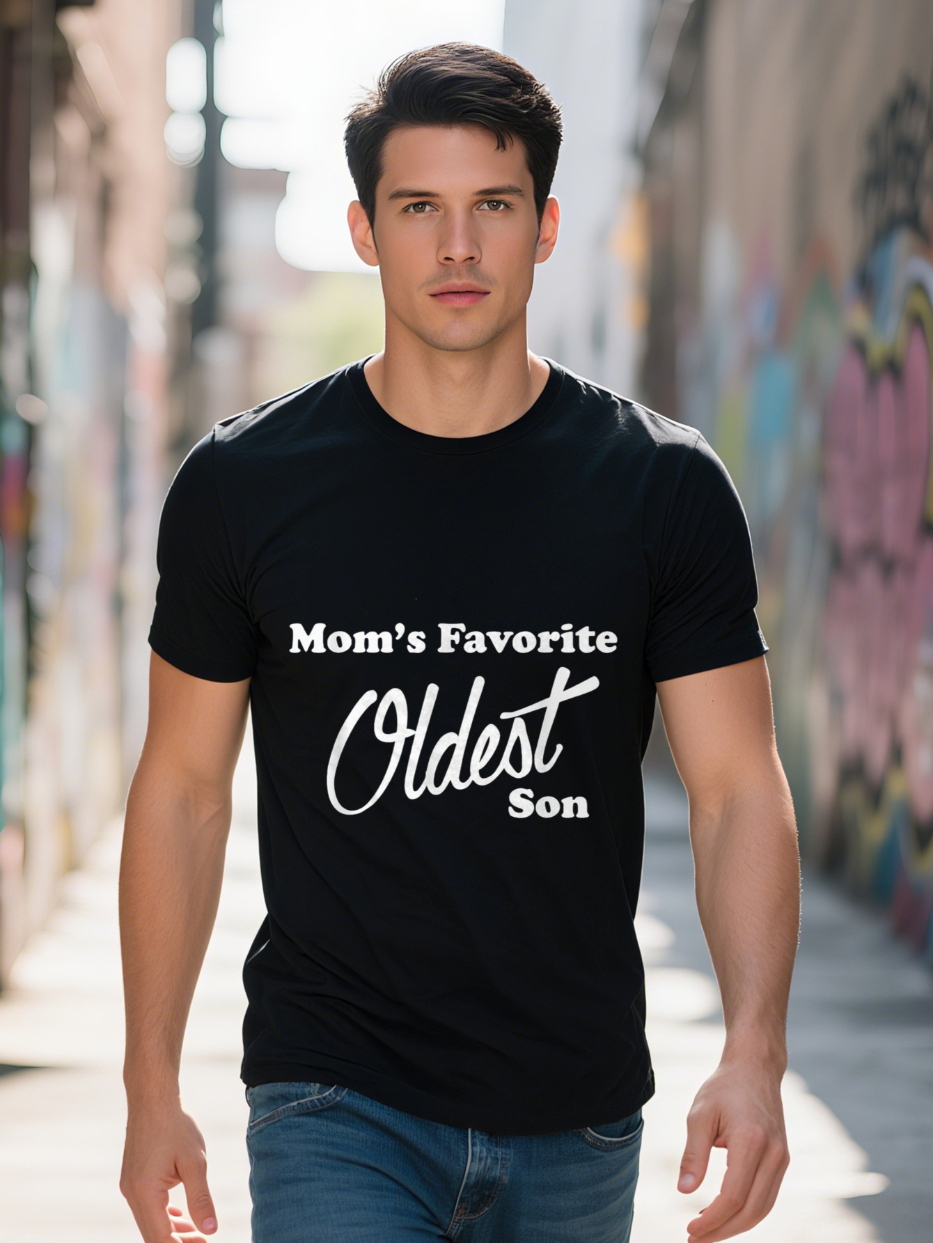 Men's T-shirt g Cotton Moms Oldest Son Favorite Child Tee T Shirt 7b964
