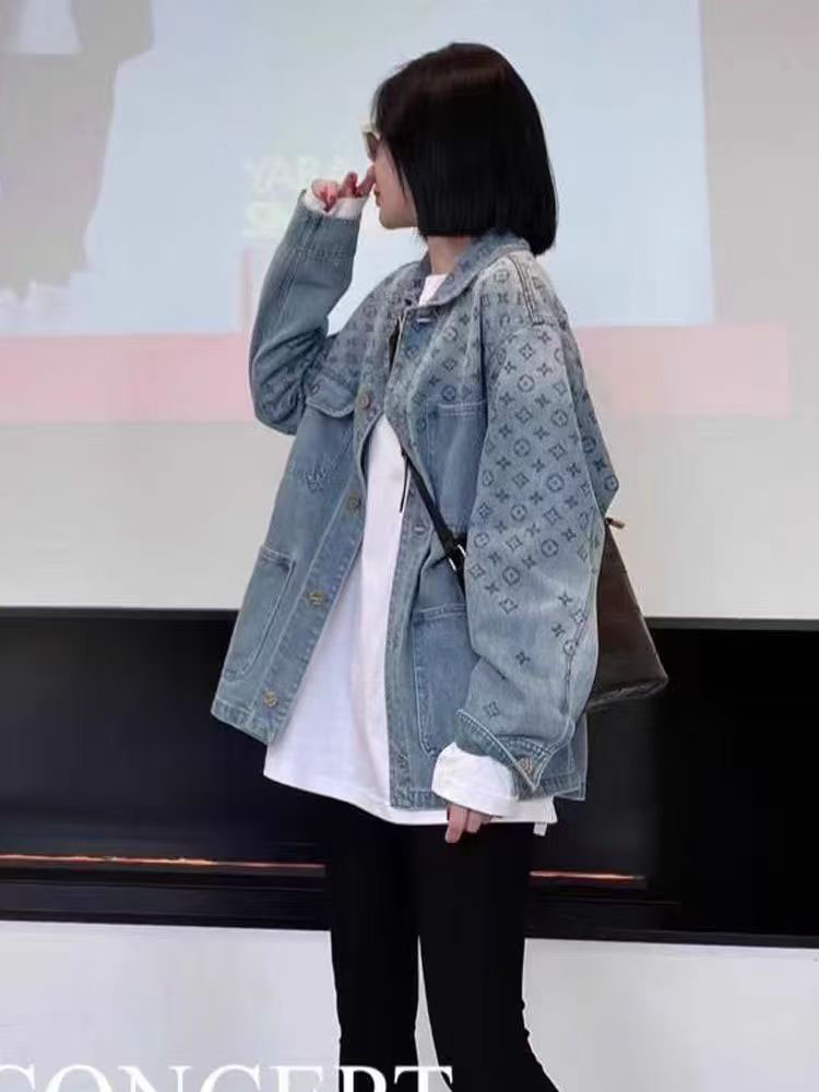 Designer Womens Jackets Denim Coats Jacket Winter Coat Printed Pockets Outwears Unisex Tops Slim Jackets Jeans Windbreaker Asian Size S-XL