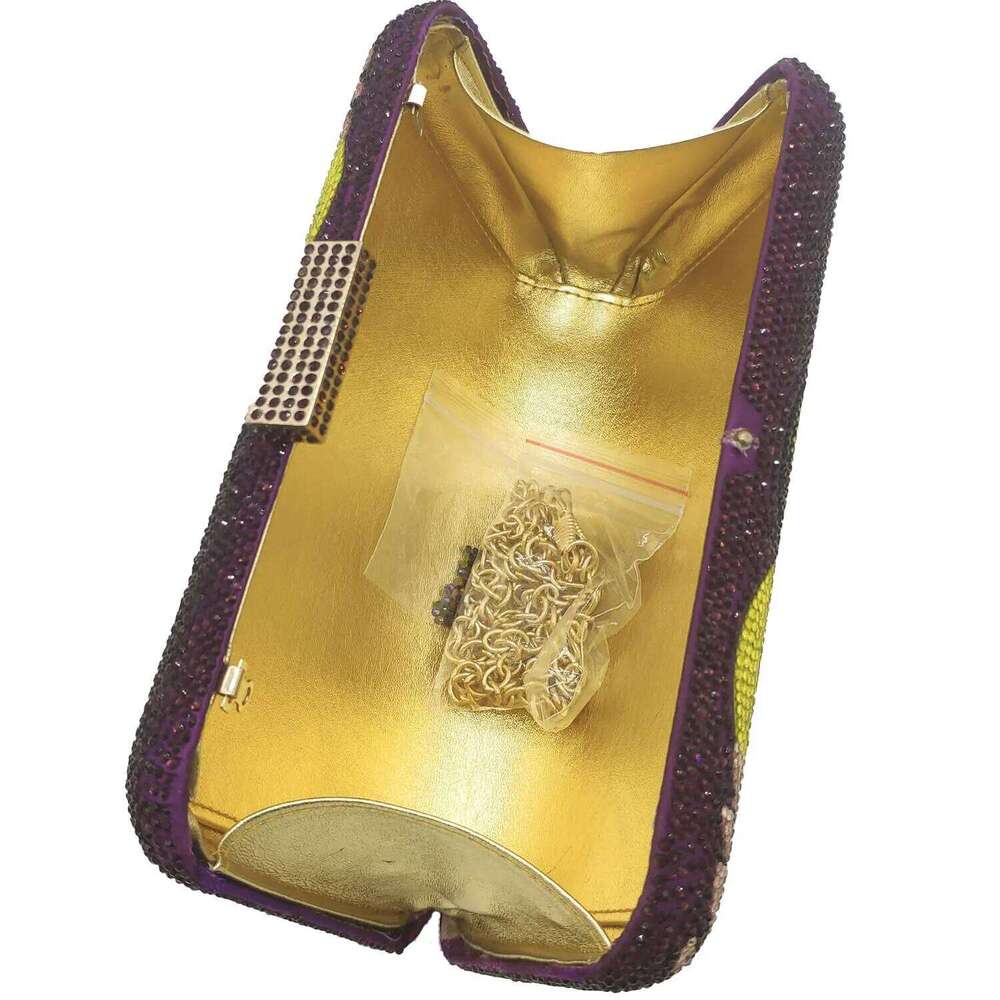 Bird Women Crystal Evening Bags Rhinestones Box Clutch Party tail Handbag Dia Chain Purse