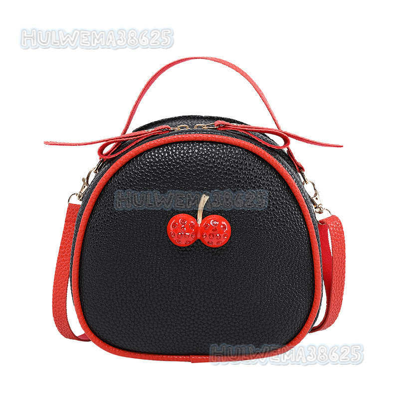 Style Lychee Pattern Color-block Cherry Small Backpack 2025 Summer New Womens Single Shoulder Crossbody Phone Bag H250804