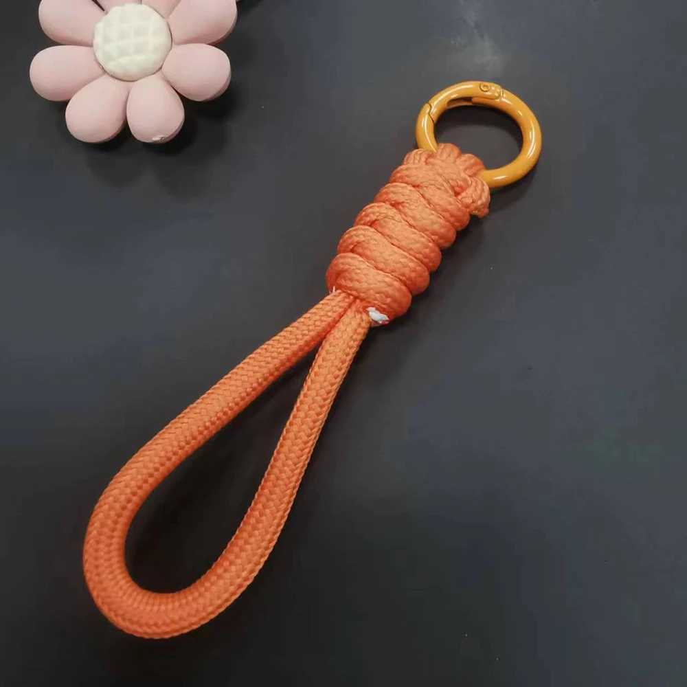 12cm Braided Woven Paracord Keychain Wrist Rope Phone Case Anti-lost Rope Strap Key Ring Tactical Survival Tool Backpack Buckle G250802