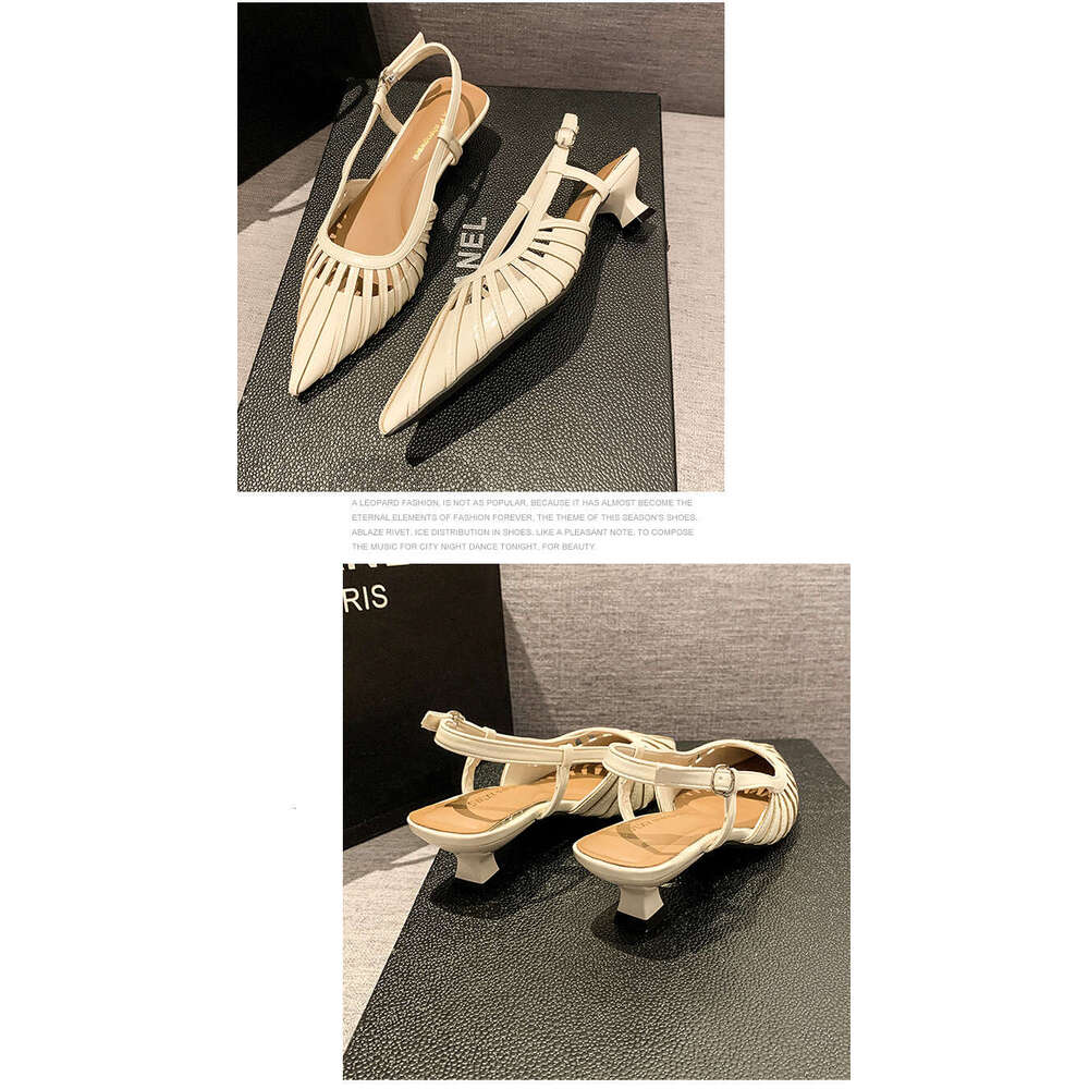 Irregular Heel Closed-Toe 2025 Summer Korean Version Hollow Mid-Heel Back Air Quality designer shoes Fashion Sandals