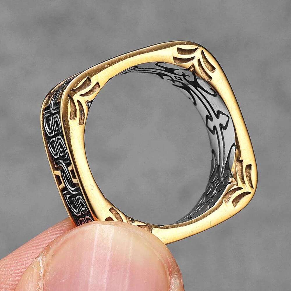 Retro Classical Patterns Stainless Steel Men Rings Punk New For Male Women Fashion Jewelry Creativity Gift Wholesale Dropshiping