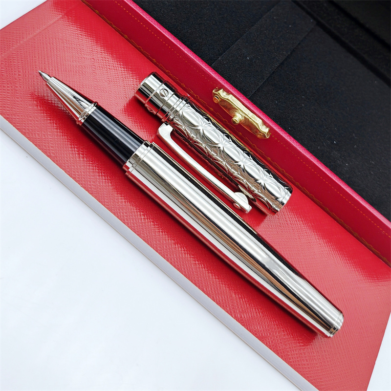 Santos Series Silver Gold Metal Strip Design Luxury Rollerball Pens Writing Stationery Office School Writing Supplies Ink Smooth
