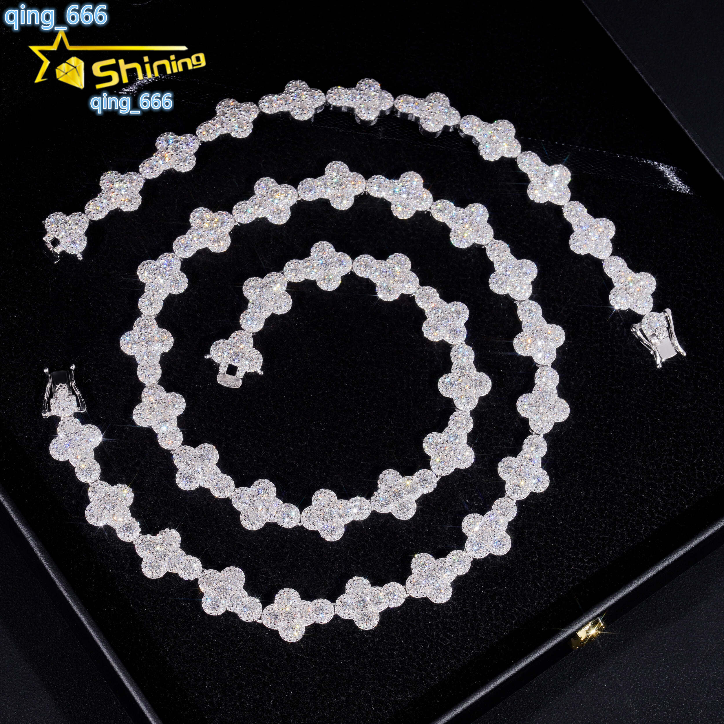 Hot Sale Cross Iced Out Chain 925 Sterling Silver Pass Diamond Tester GRA Certified VVS Moissanite Bracelets Hiphop Jewelry