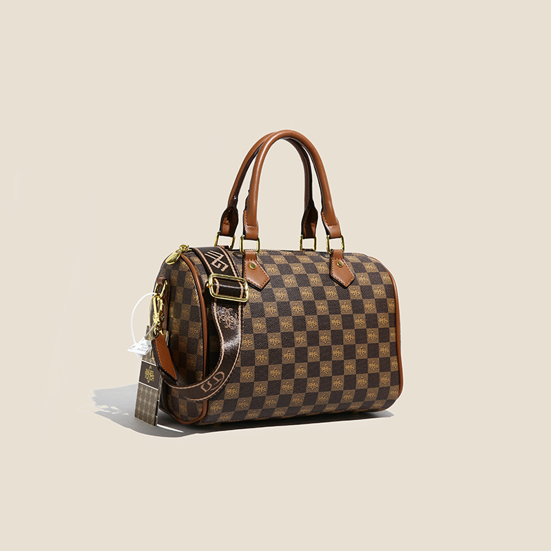 Premium 2025 New Bag Women's Fashion Boston Pillow Bag Texture Versatile Printed Handbag