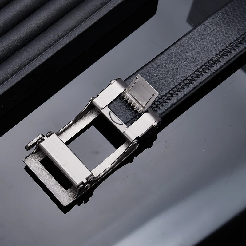Fashion Men Genuine Leather Belt Automatic Buckle Adjustable Ratchet Belt Jeans Belt Formal Belt 250730
