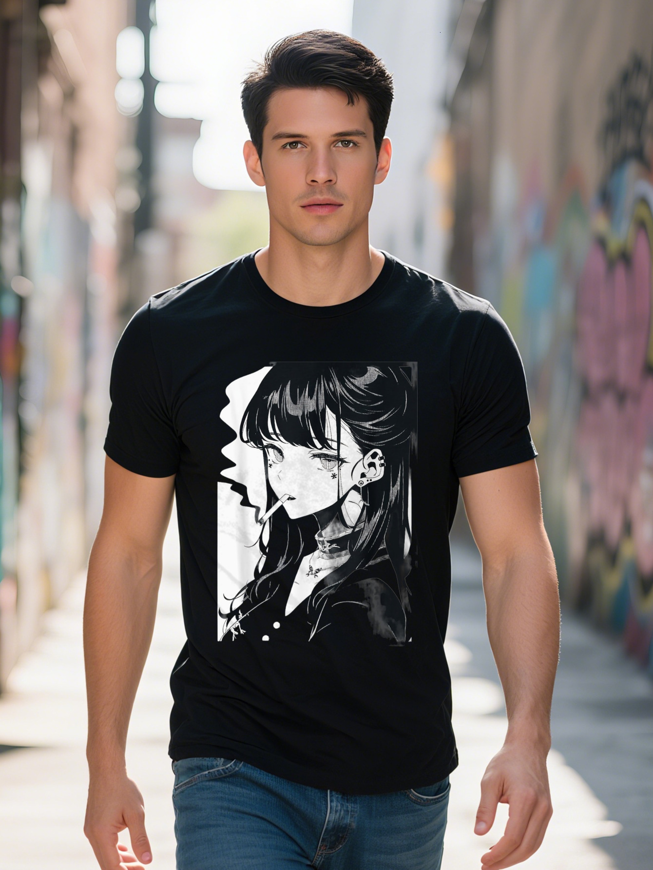 Anime Horror Girl Aesthetic Soft Grunge Waifu Japanese Otaku T-Shirt ce1f9