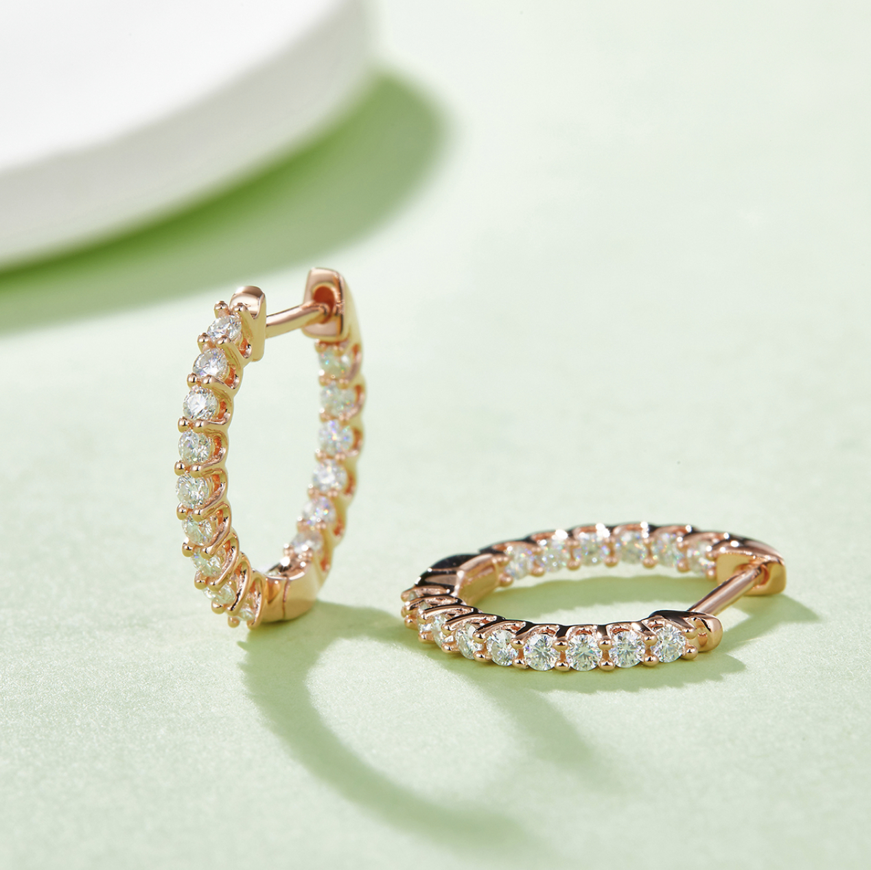 2MM D Color Moissanite Diamond Earring 925 Sterling Sliver 18K Plated White Yellow Rose Gold Mini Hoop Earrings Women Wedding Charms Jewelry