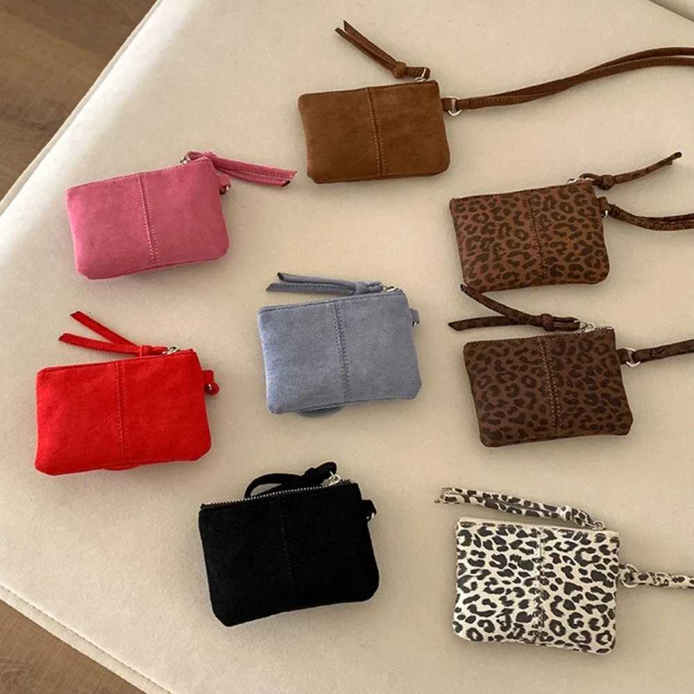 Leopard Print Suede Coin Purse Portable Lipstick Key Bag Women Shoulder Bag Mini Storage Bag Small Wallet Travel Mini Purse 2025 G250802