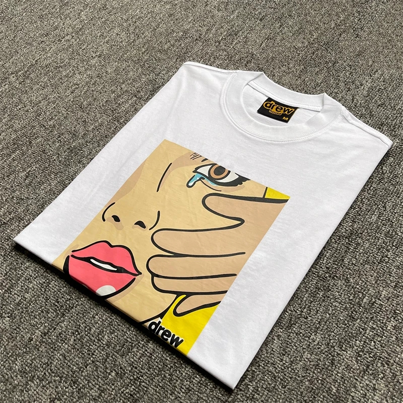 DREW HOUSE Men's T Shirts High Brand Fashion Printed Short Sleeve T-shirt Men Summer Round Neck Casual Breathable Top