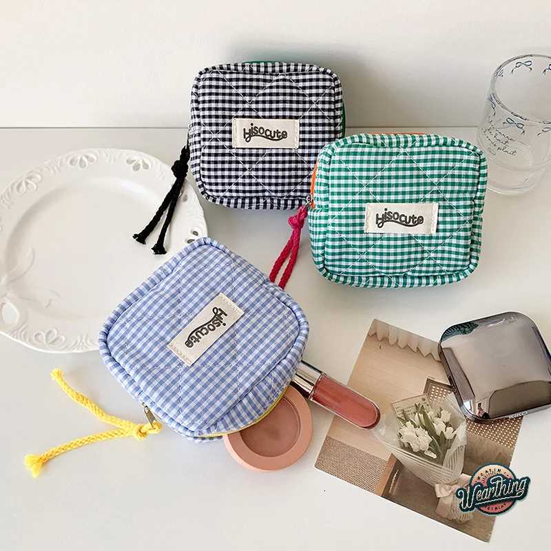 Cute Girls Wallet Mini Pouch Lattice Wallet Card Key Holder Zipper Coin Purse Women Portable Earphones Lipstick Small Zipper Bag G250802