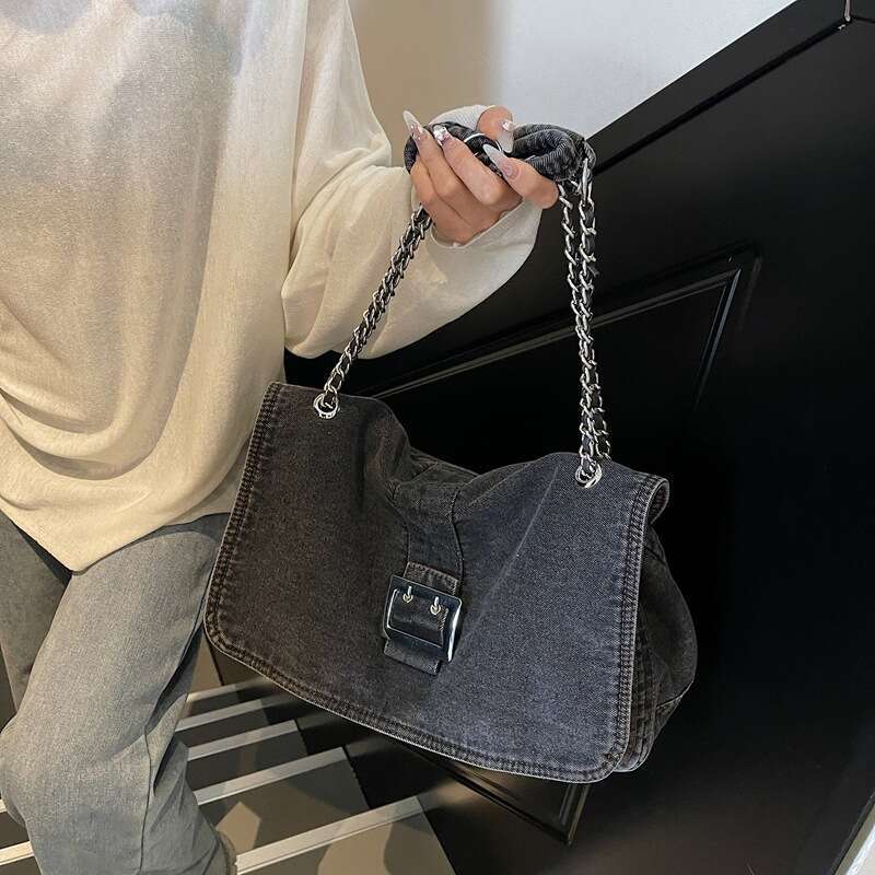 Denim Women 2025 designer New Fashion Large Capacity Chain Shoulder High-end bags Commuter Tote Bag